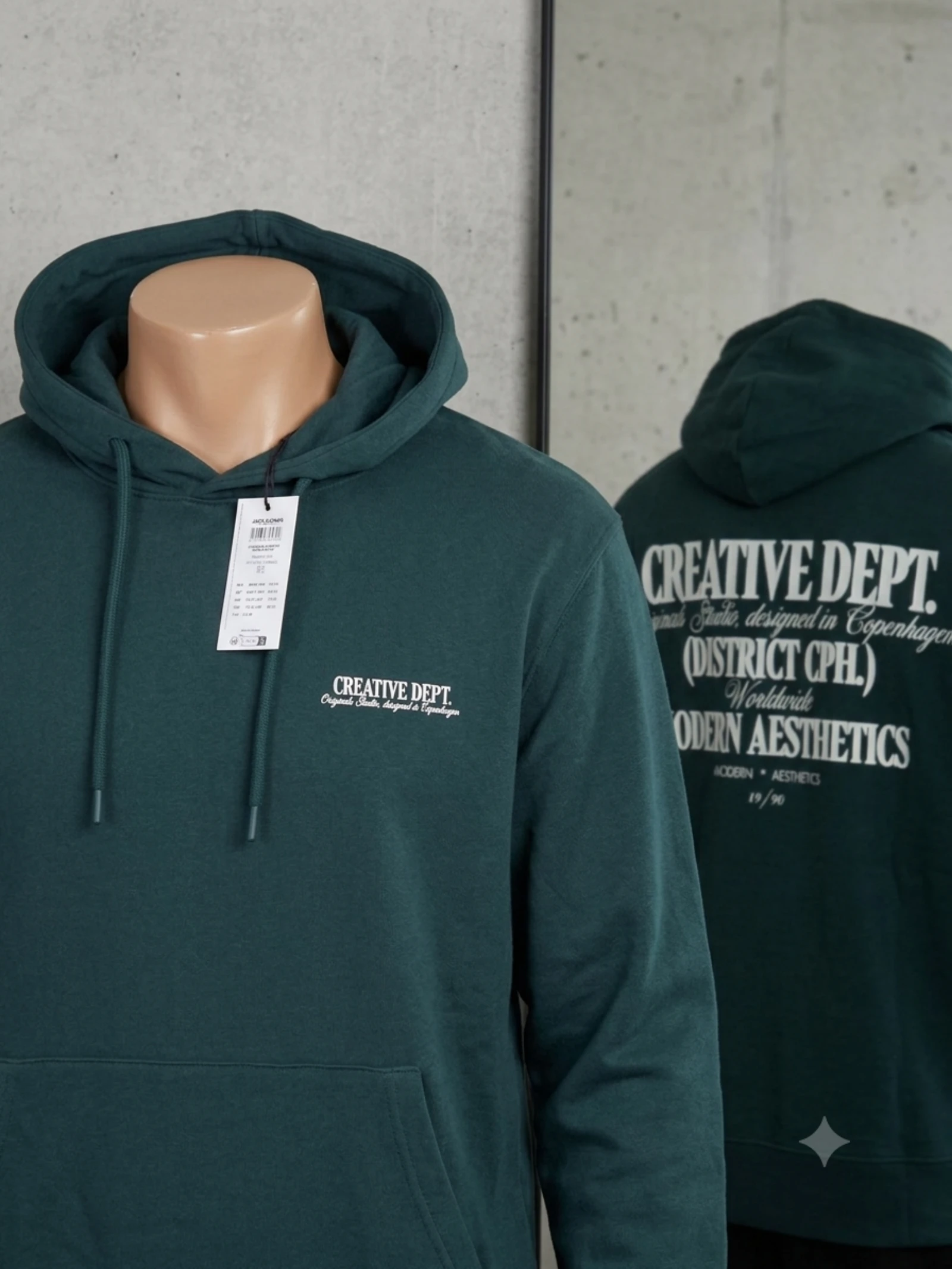suéter com capuz Jack and Jones verde pinha novo tamanho G – photo 2